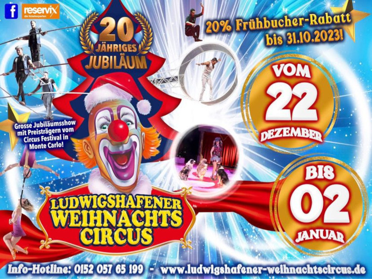 Anzeige zum Ludwigshafener Weihnachtscircus 2023